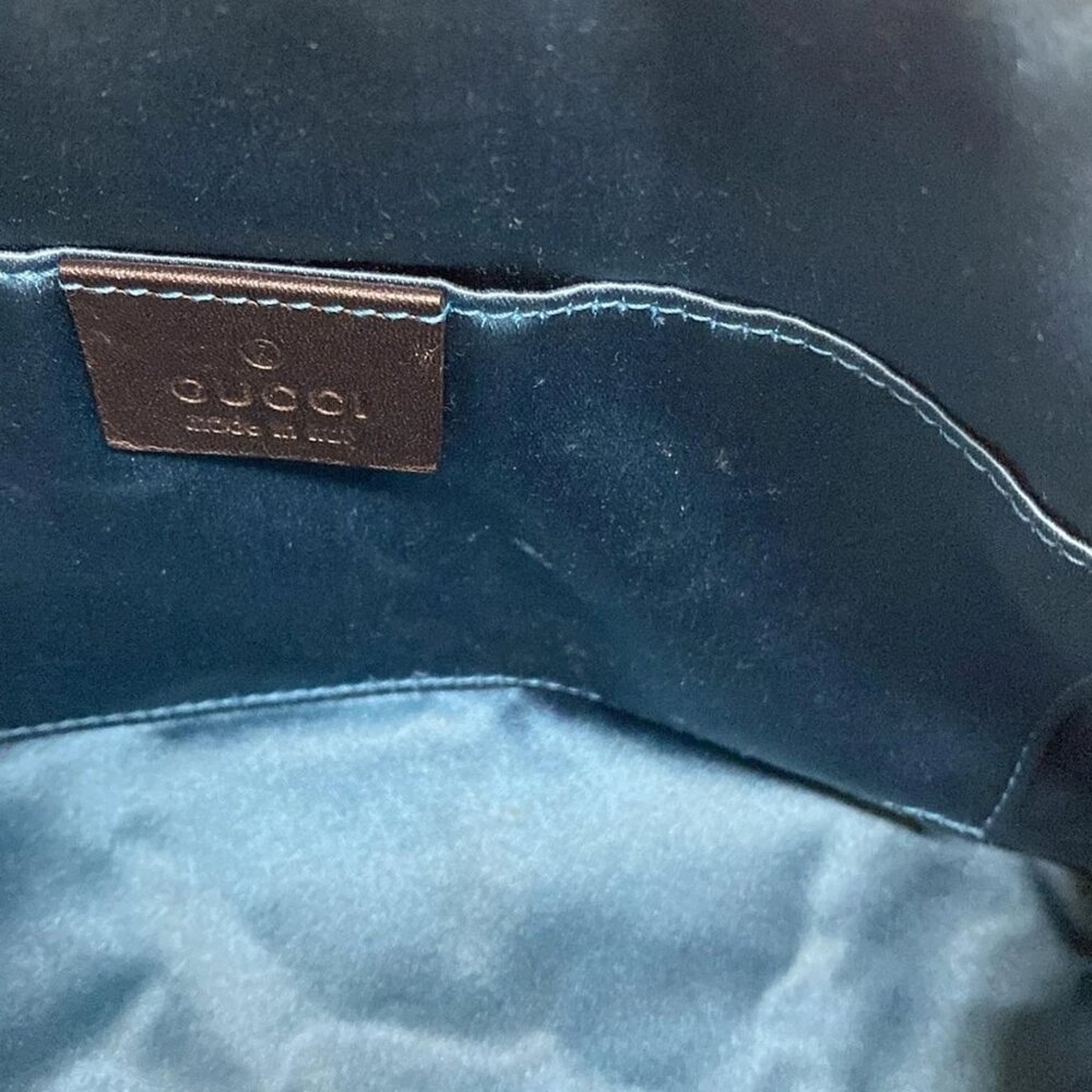 Authentic GUCCI Ophidia Suede Patent Leather Canvas Shoulder Bag br484-120725 - Picture 13 of 16